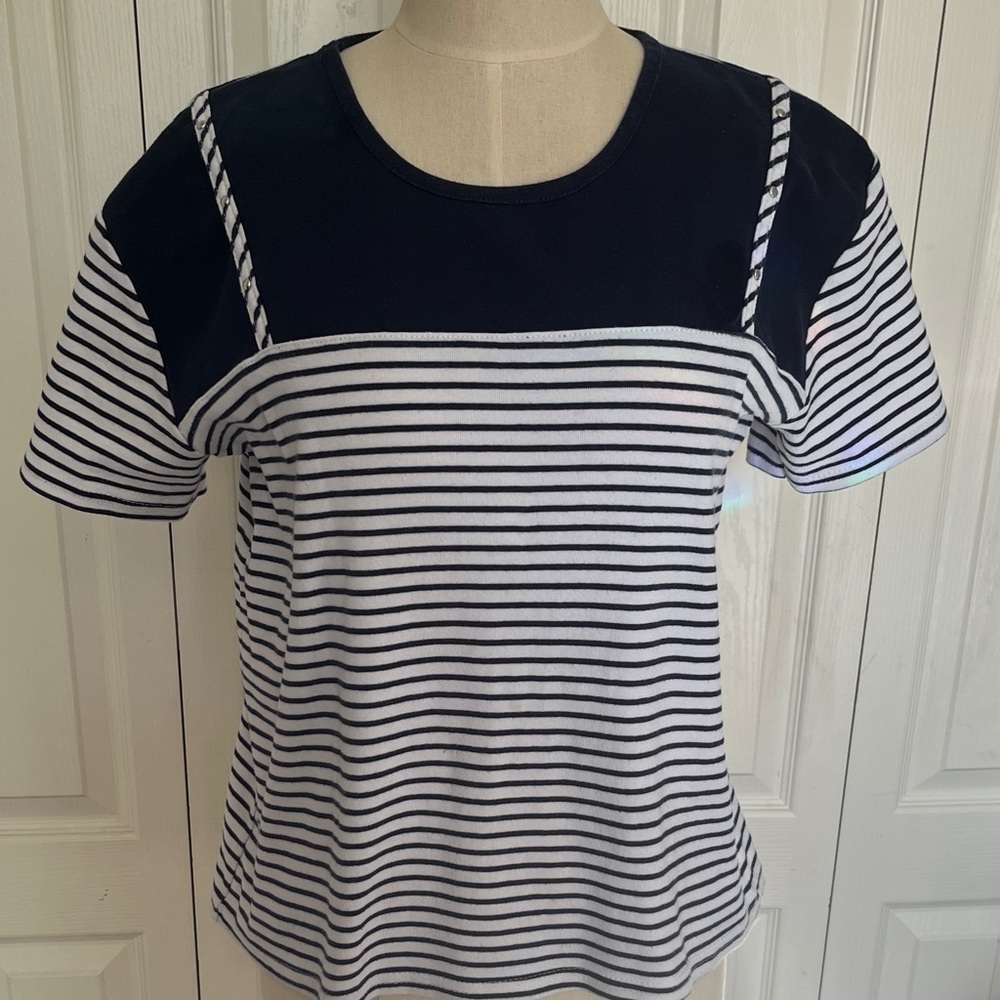 Classic Blue & White Striped Women's Tee